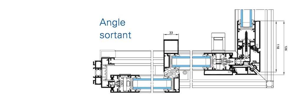 coulissant aluminium sortant