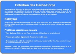 Entretien des garde-corps alu